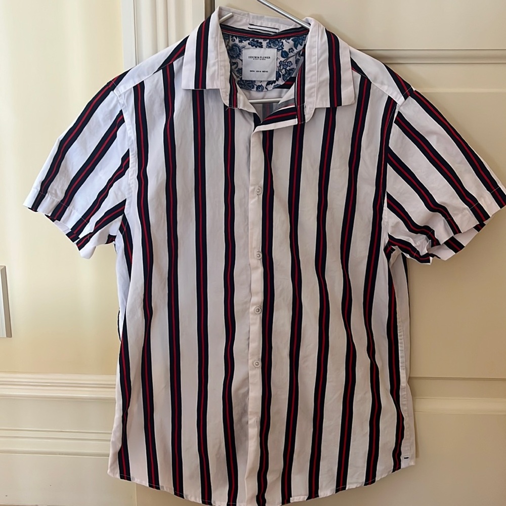Men’s Denim & Flower button-down T-shirt